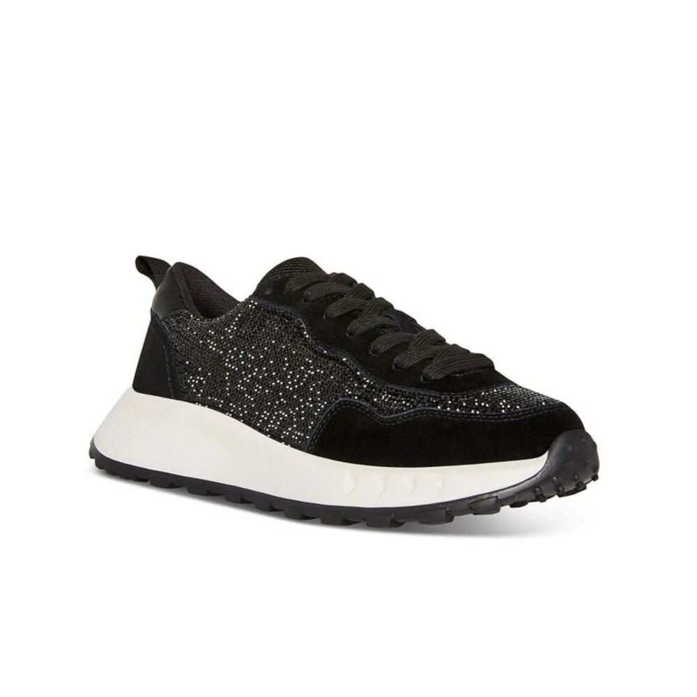 Aqua College Womens 9.5 M Black Multi Luster Lace Up Sneakers DISPLAY RH1